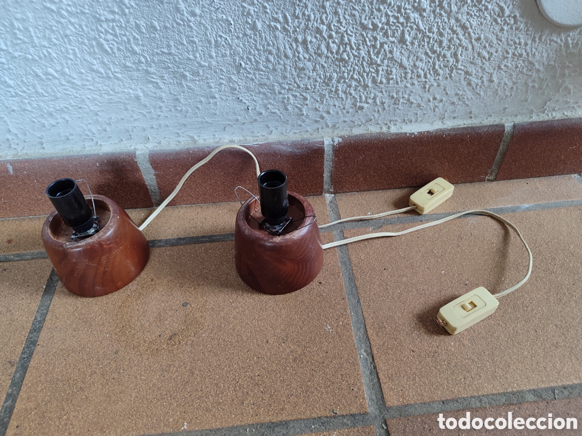 Antig&uuml;edades: 2 l&aacute;mparas de madera - Foto 1