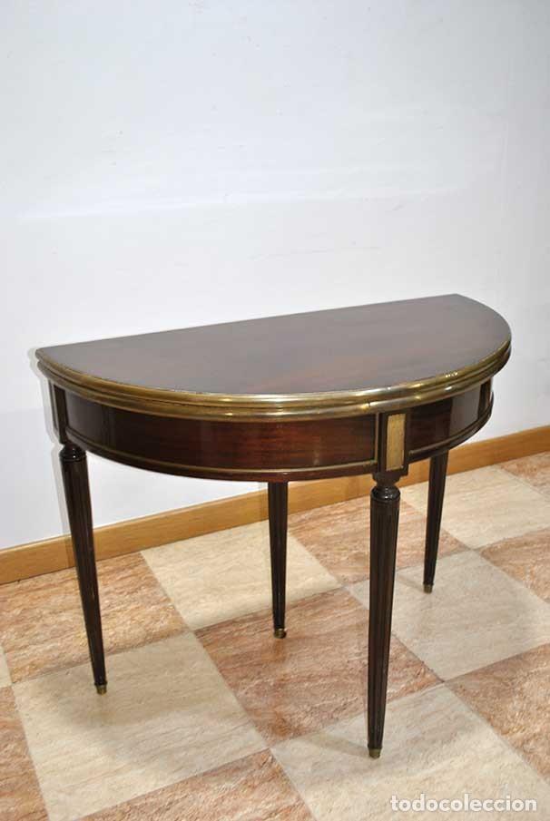 Antig&uuml;edades: MESA DE JUEGOS ESTILO LUIS XVI - Foto 5