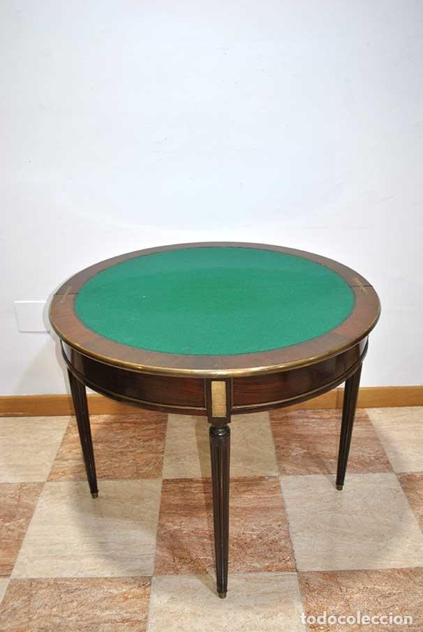 Antig&uuml;edades: MESA DE JUEGOS ESTILO LUIS XVI - Foto 8