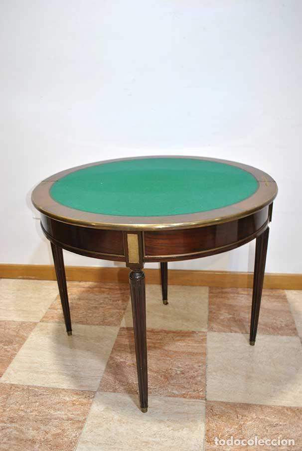 Antig&uuml;edades: MESA DE JUEGOS ESTILO LUIS XVI - Foto 9
