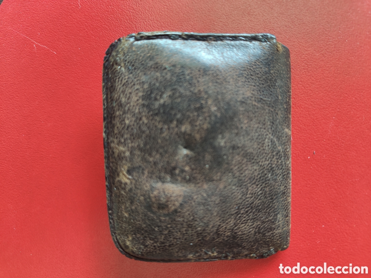 Antig&uuml;edades: Cartera antigua de cuero - Foto 2