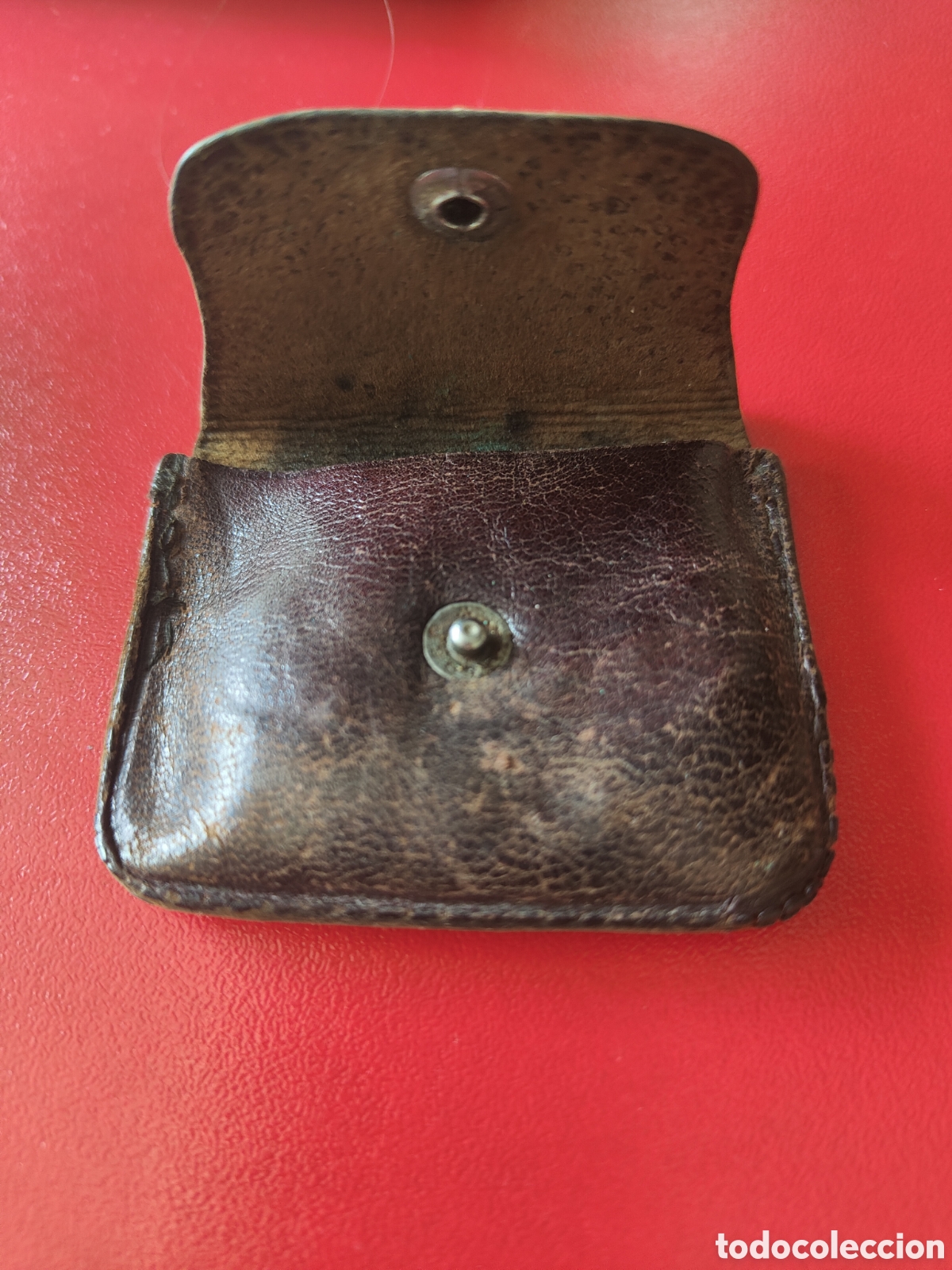 Antig&uuml;edades: Cartera antigua de cuero - Foto 3