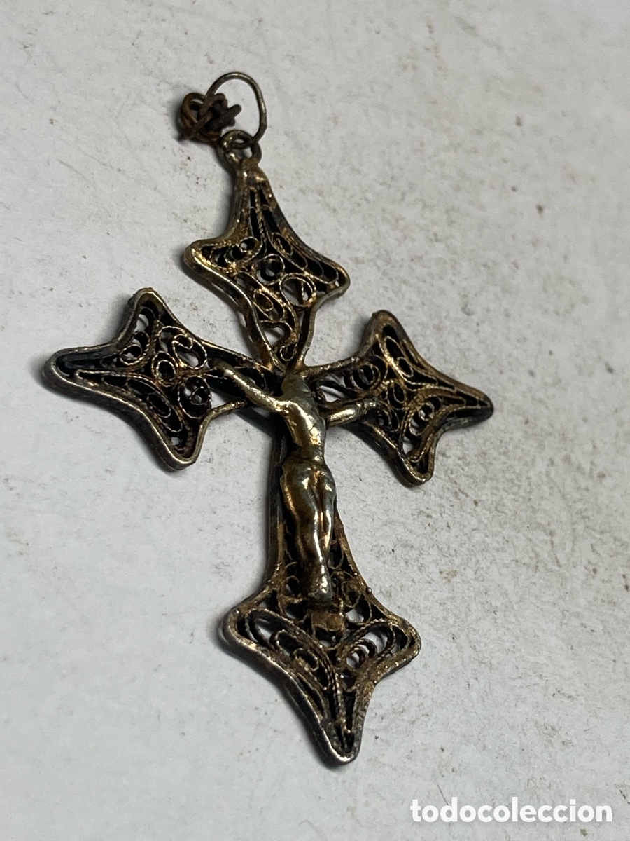 Antig&uuml;edades: Cruz de plata religiosa C340 - Foto 1