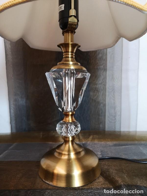 Antig&uuml;edades: Par de L&aacute;mparas de Cristal Tallado - Foto 3