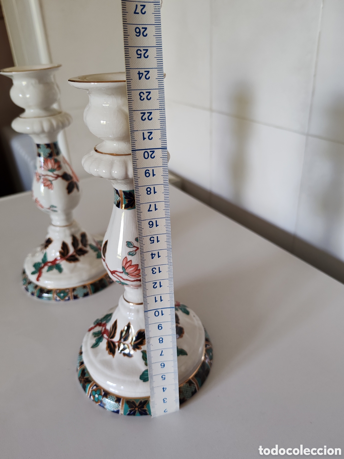 Antig&uuml;edades: Candelabros de porcelana - Foto 4