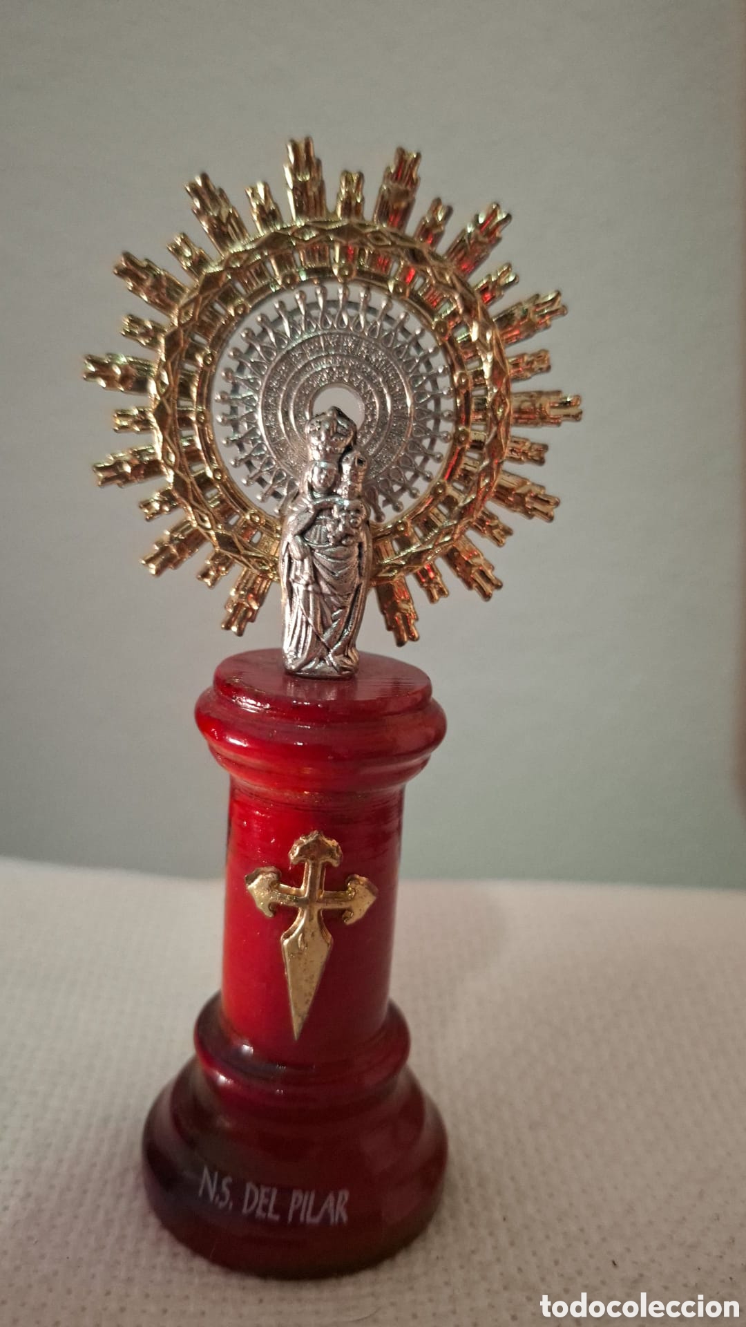 Antig&uuml;edades: Peque&ntilde;a Virgen del Pilar - Foto 4