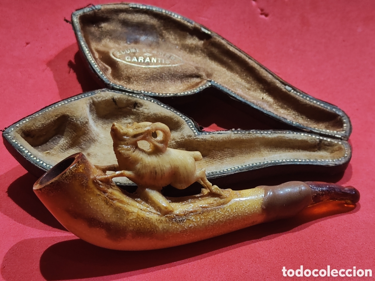 Antig&uuml;edades: Pareja de pipas espuma de mar finales s.XIX - Foto 6