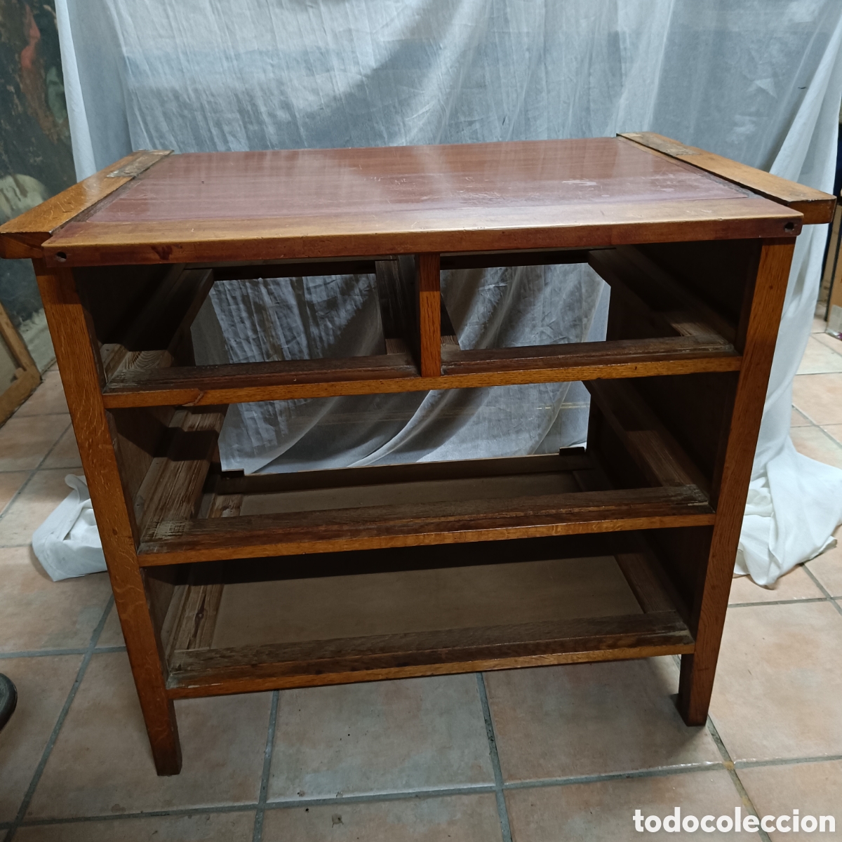 Antig&uuml;edades: Antiguo escritorio de madera de pino - Foto 10