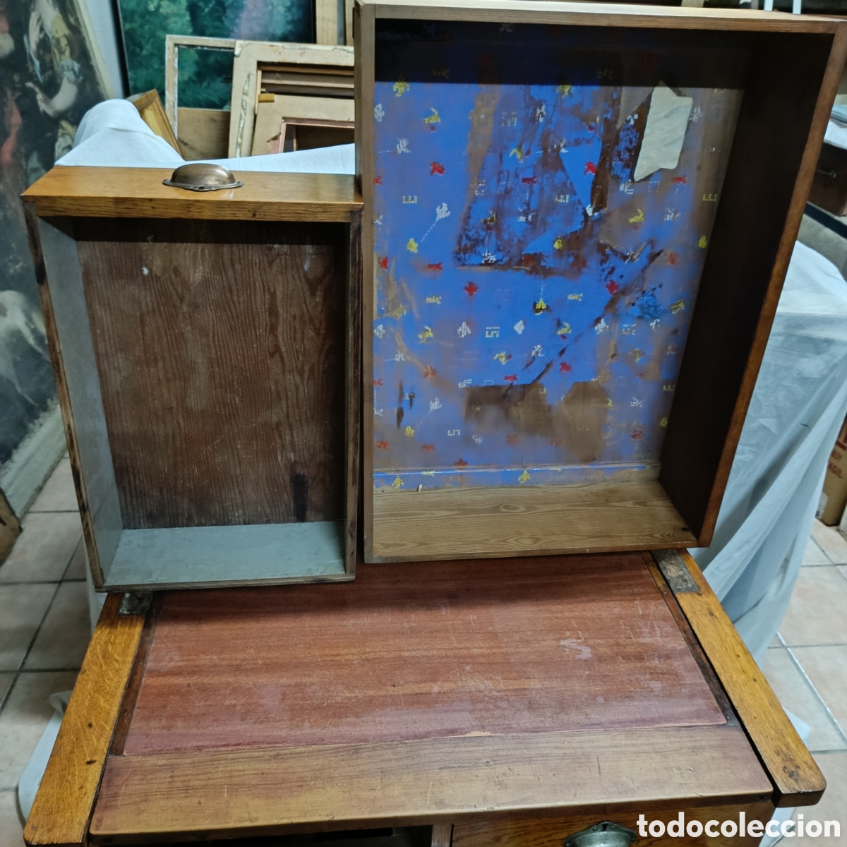 Antig&uuml;edades: Antiguo escritorio de madera de pino - Foto 13