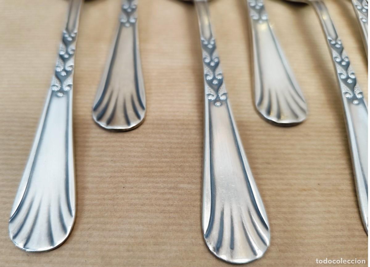 Antig&uuml;edades: Lote de 8 cucharas ba&ntilde;o de plata - Foto 3