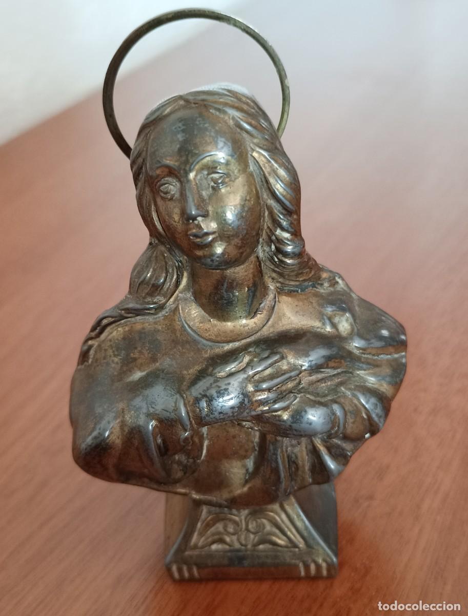 Antig&uuml;edades: ANTIGUO BUSTO VIRGEN MARIA DE BRONCE - Foto 1