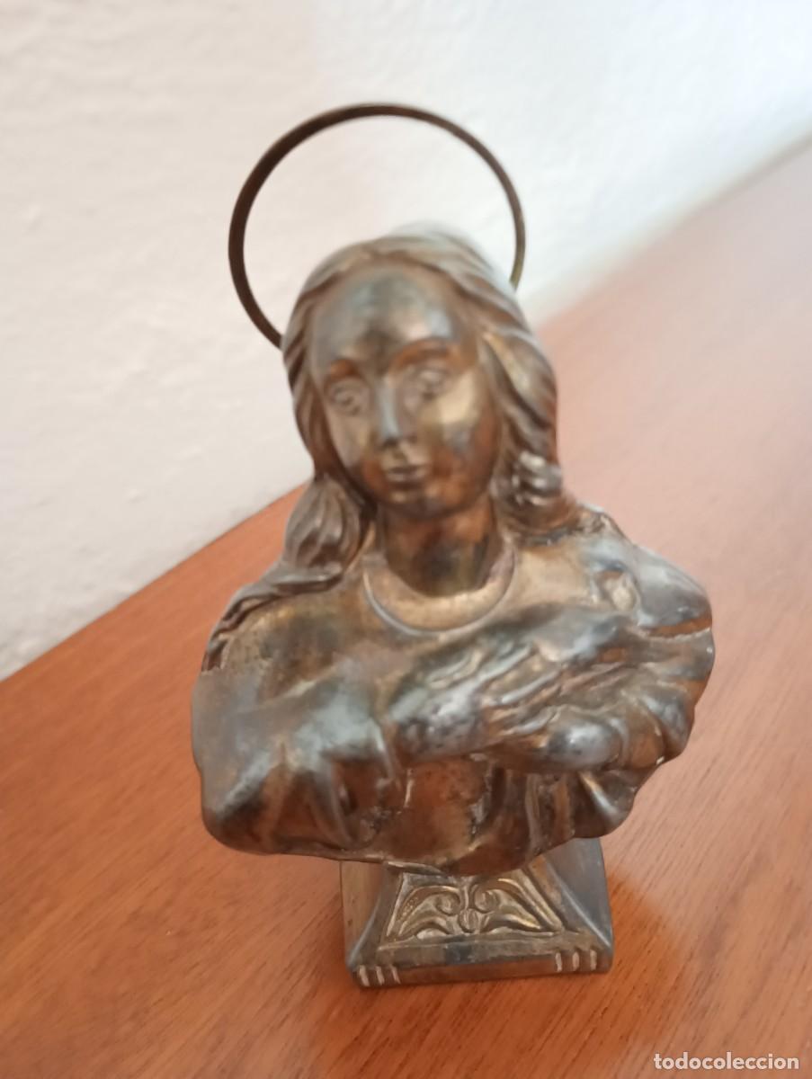Antig&uuml;edades: ANTIGUO BUSTO VIRGEN MARIA DE BRONCE - Foto 2