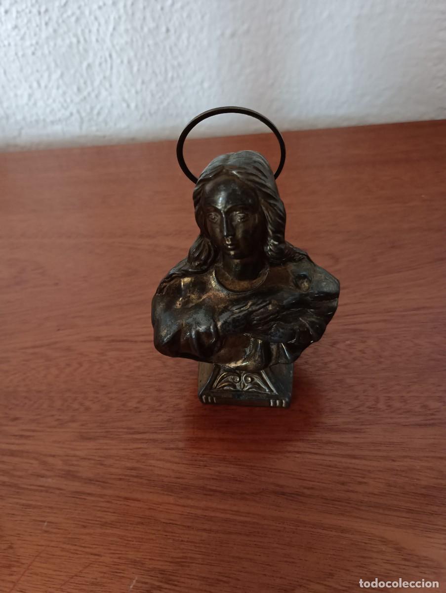 Antig&uuml;edades: ANTIGUO BUSTO VIRGEN MARIA DE BRONCE - Foto 3