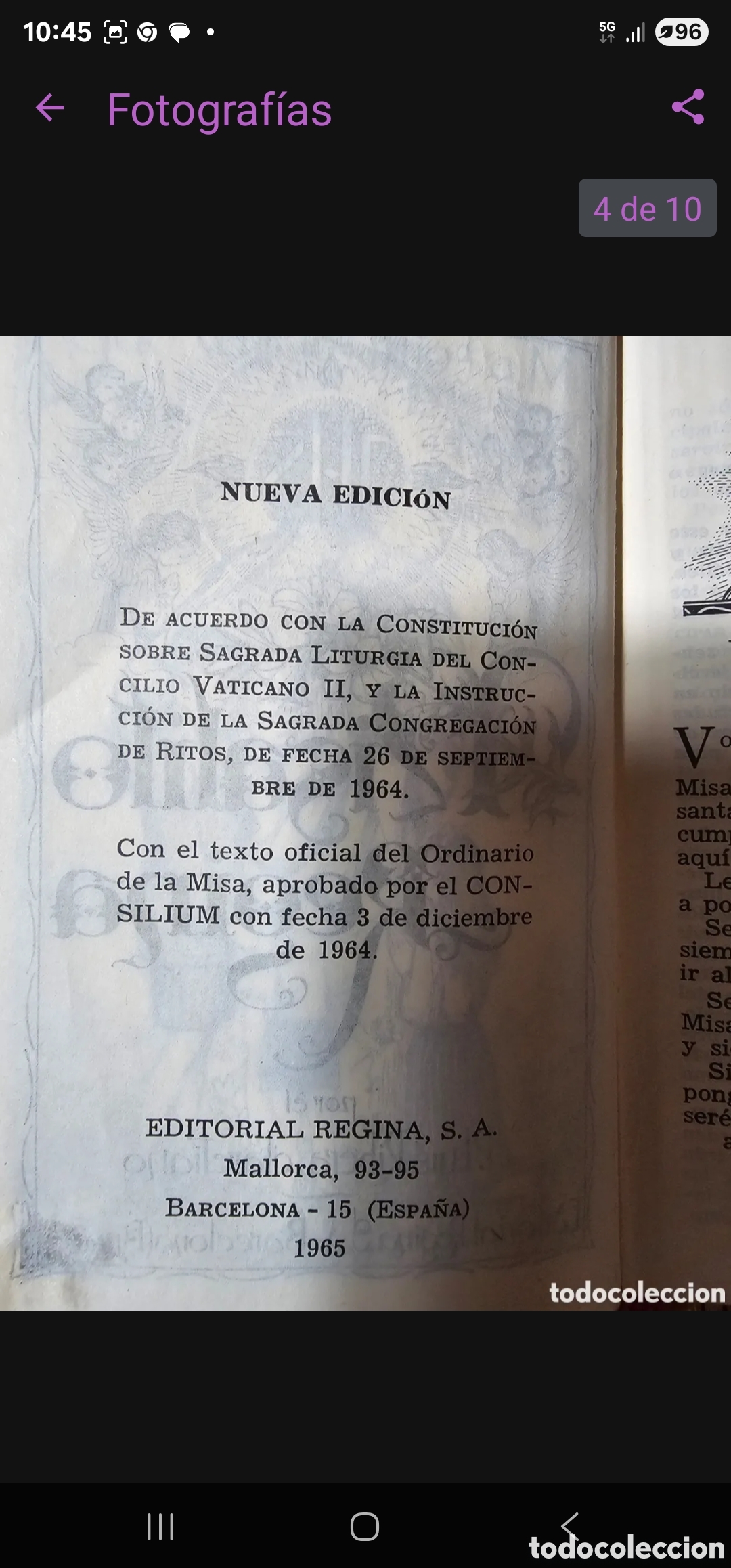 Antig&uuml;edades: Misalito regina 12 edici&oacute;n 1965 - Foto 4