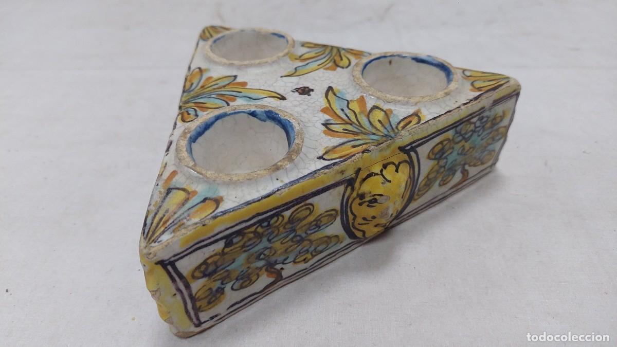 Antig&uuml;edades: Especiero de Talavera siglo XVIII - Foto 1