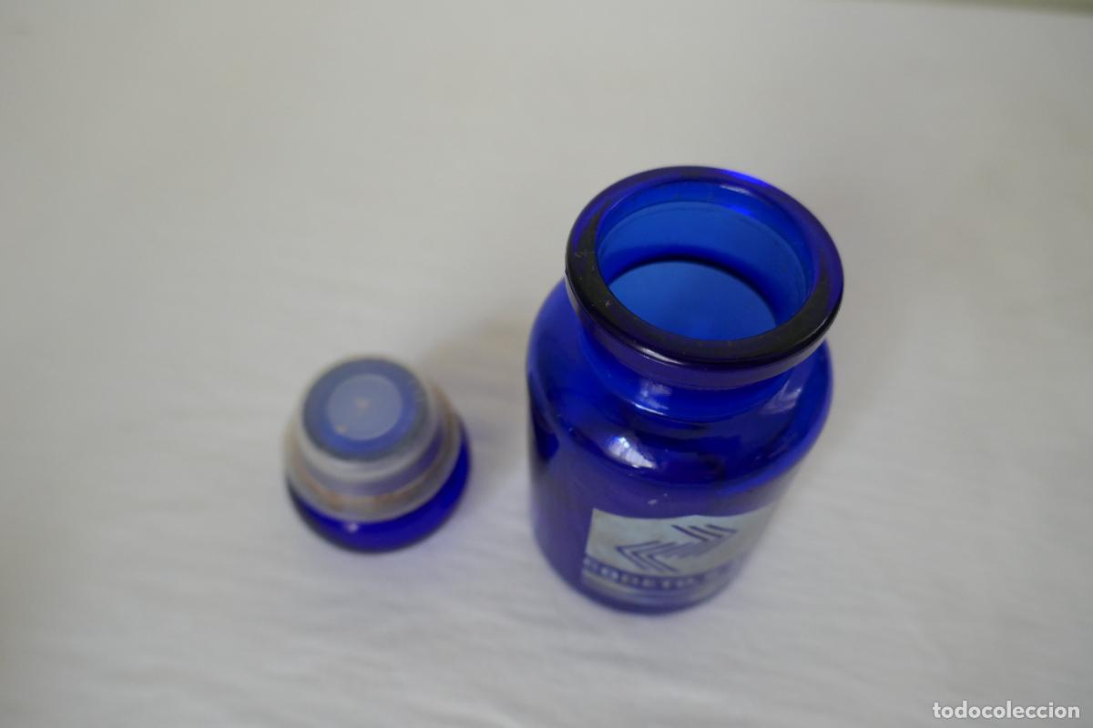 Antig&uuml;edades: FRASCO DE CRISTAL AZUL DE MARCA: CODETO, S.A. - Foto 3