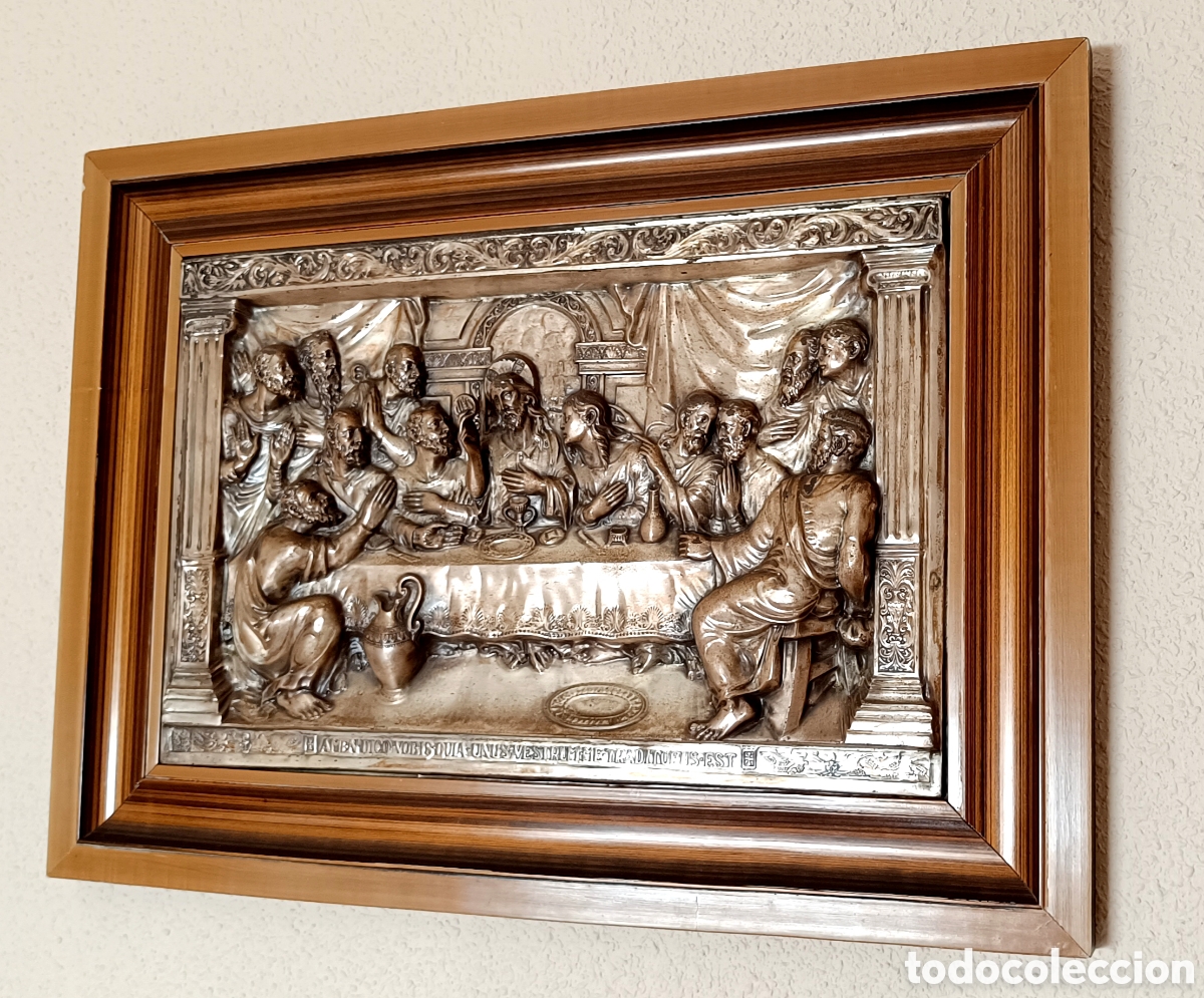 Antig&uuml;edades: Cuadro de lat&oacute;n &Uacute;LTIMA CENA - Foto 1