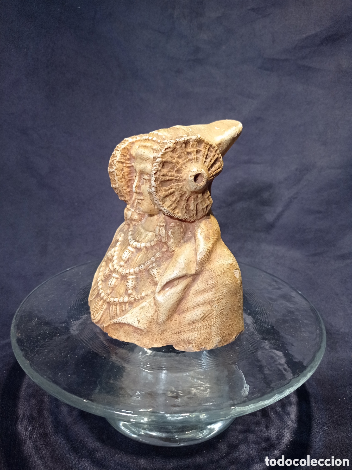 Antig&uuml;edades: DAMA DE ELCHE EN TERRACOTA. 11,5 CM - Foto 2