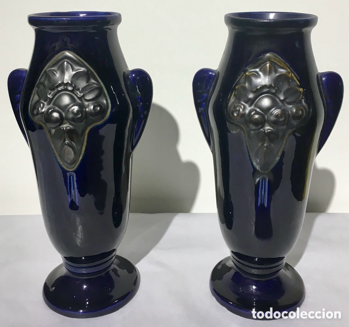 Antiques: Paran&aacute; de jarrones. Porcelana Inglesa. Mid-Century.