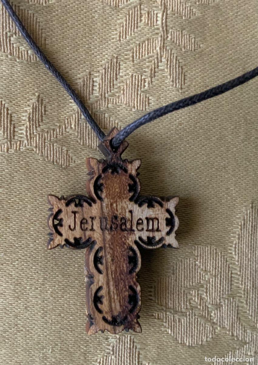 Antig&uuml;edades: CRUZ DE MADERA LABRADA JERUSALEM - Foto 3