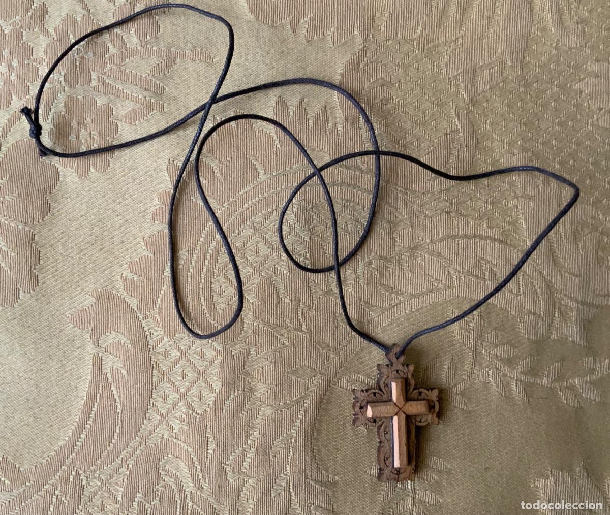 Antig&uuml;edades: CRUZ DE MADERA LABRADA JERUSALEM - Foto 5
