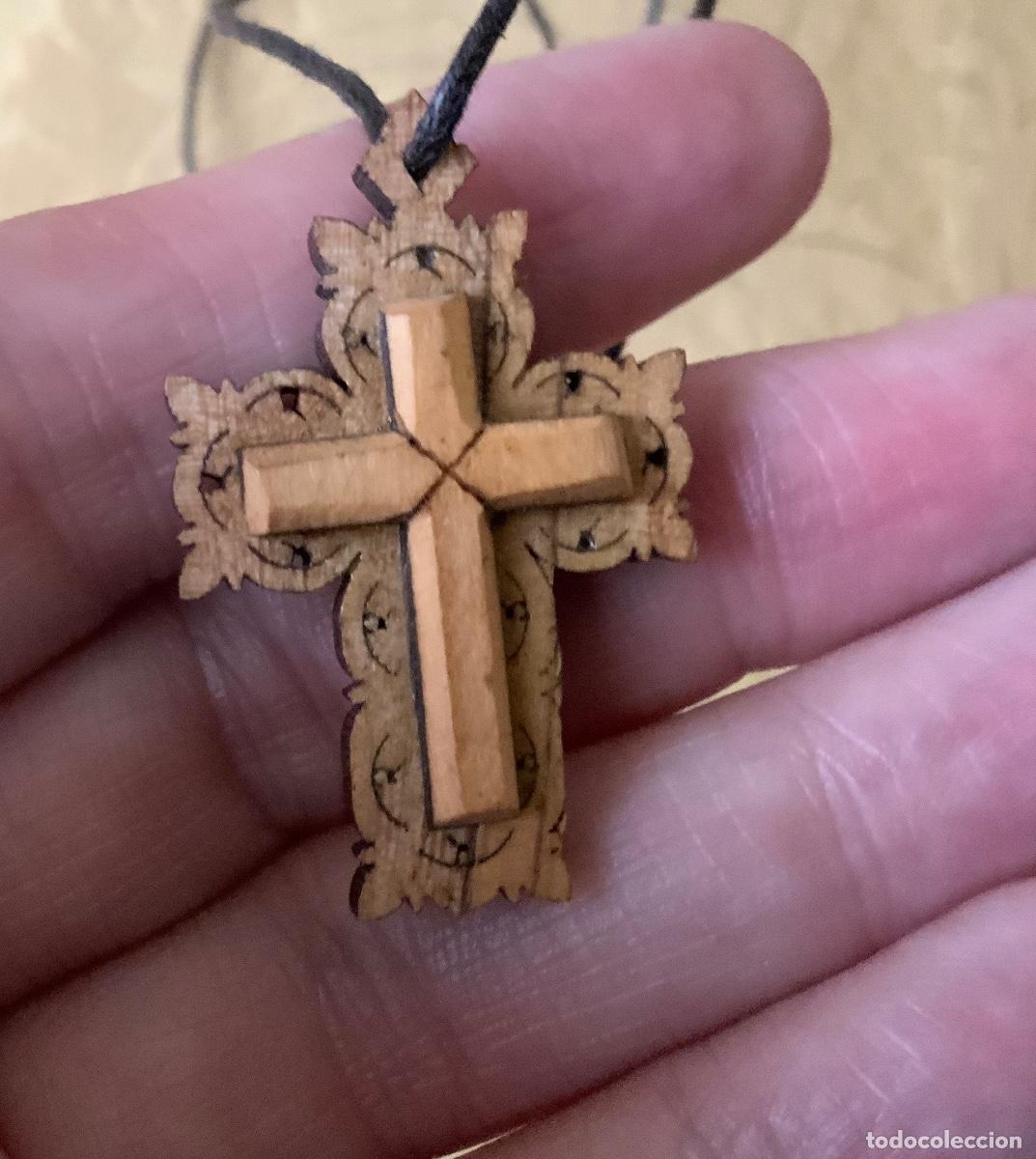 Antig&uuml;edades: CRUZ DE MADERA LABRADA JERUSALEM - Foto 8