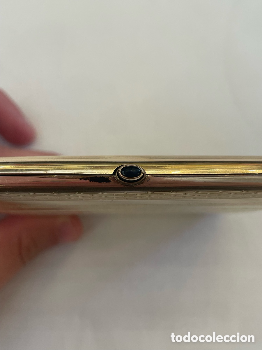 Antig&uuml;edades: Pitillera de plata con ba&ntilde;o de oro. 9 cm - Foto 3