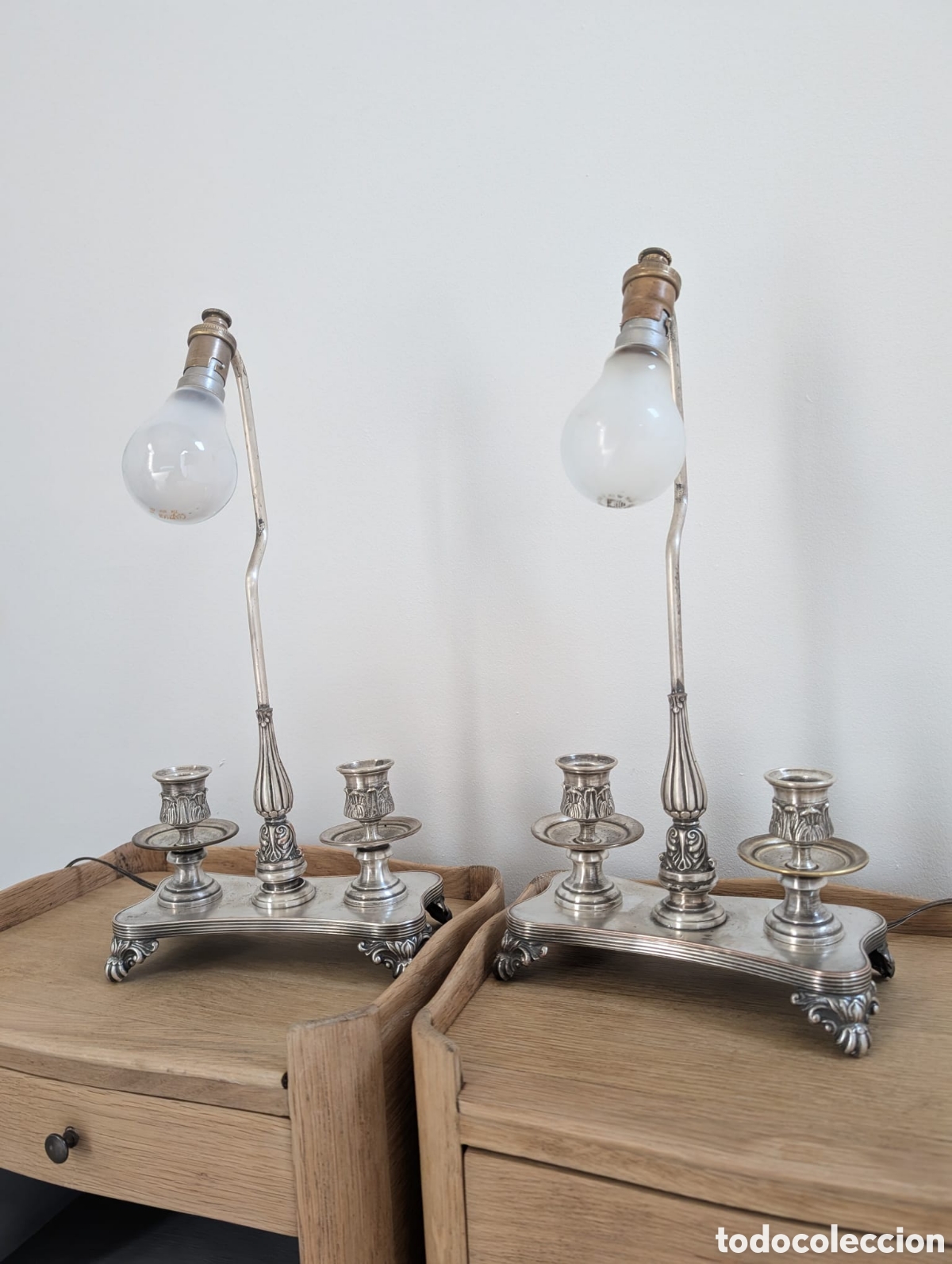 Antig&uuml;edades: Candelabros- l&aacute;mparas antiguos - Foto 2