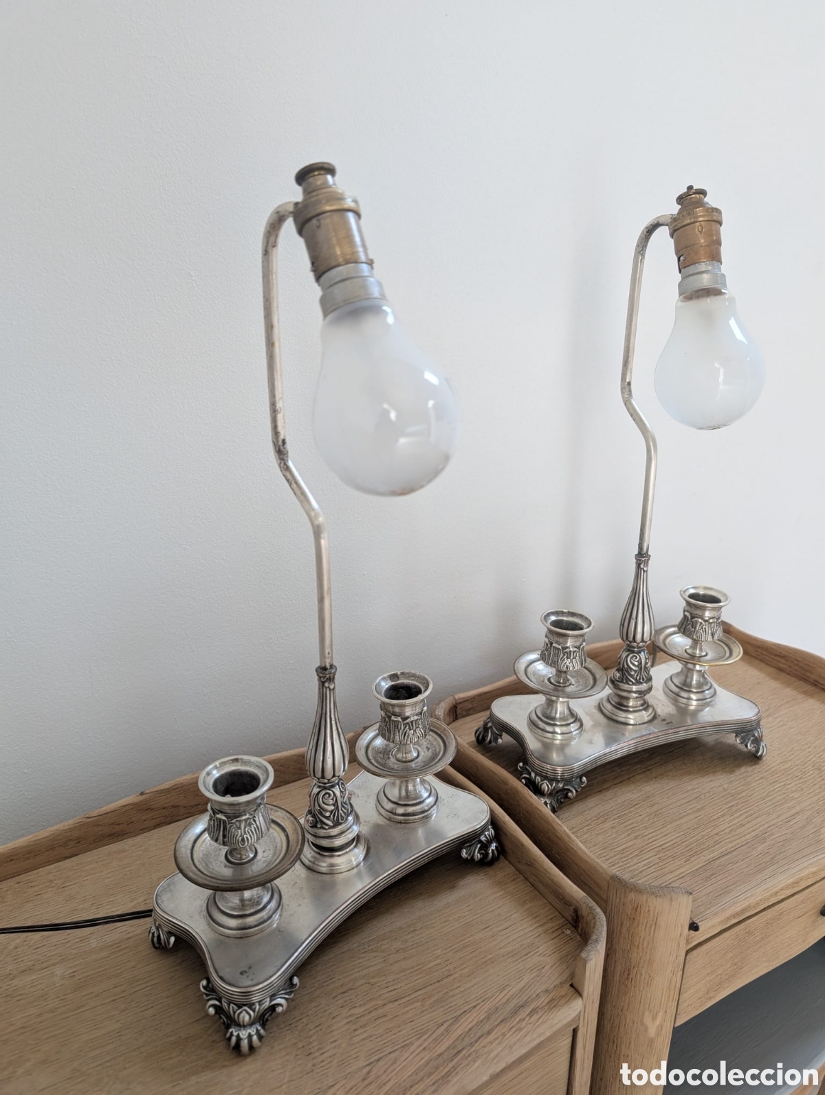 Antig&uuml;edades: Candelabros- l&aacute;mparas antiguos - Foto 3