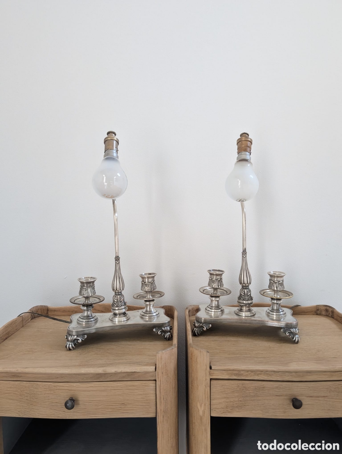 Antig&uuml;edades: Candelabros- l&aacute;mparas antiguos - Foto 1