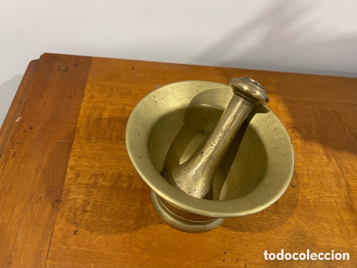 Antig&uuml;edades: Almirez de bronce antiguo - Foto 4