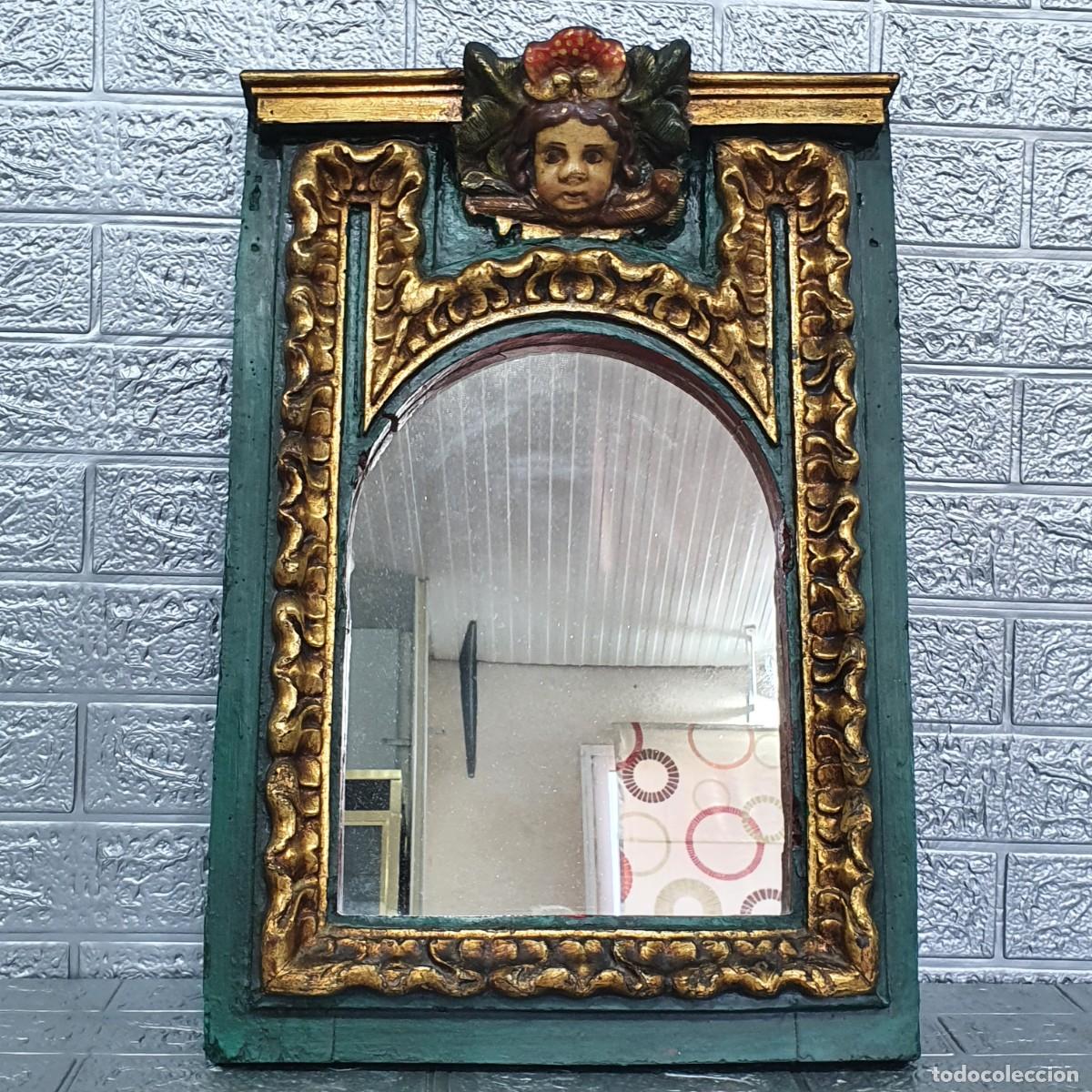 Antig&uuml;edades: Espejo talla policromado - Foto 1