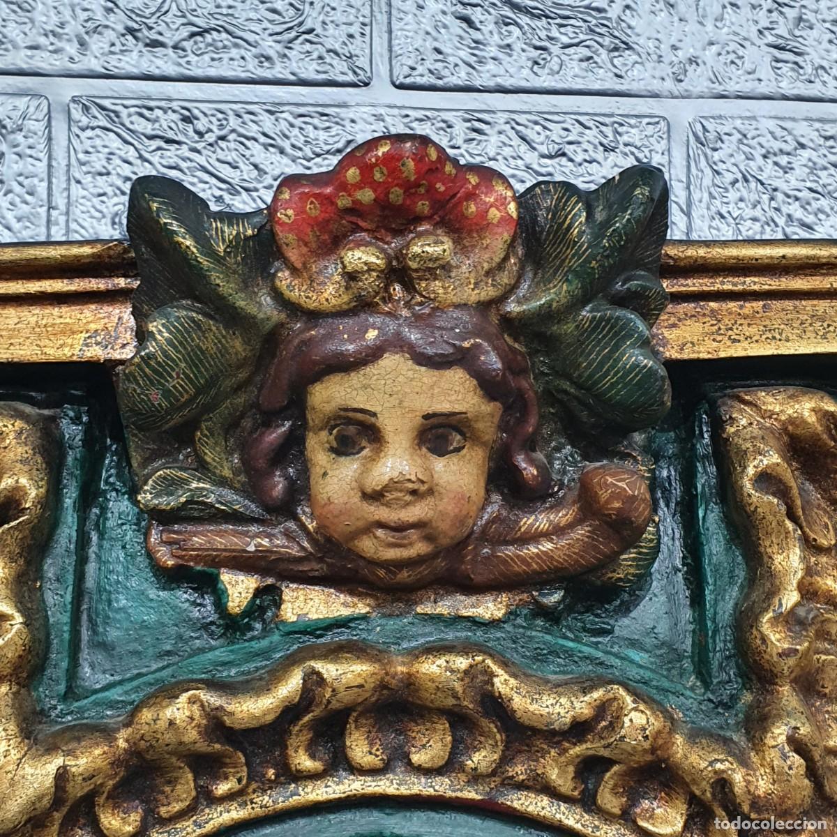 Antig&uuml;edades: Espejo talla policromado - Foto 2