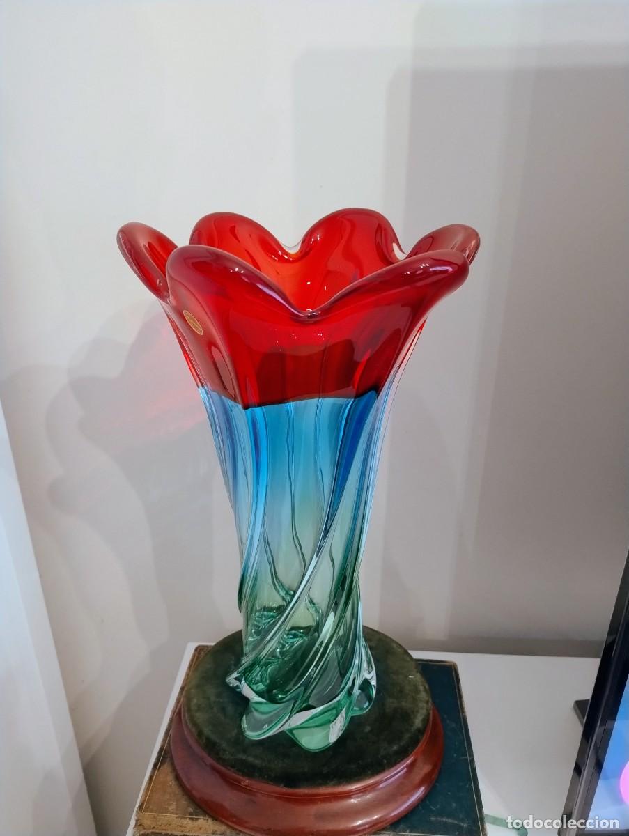 Antig&uuml;edades: JARRON FLORERO MURANO MULTICOLOR &Uacute;NICO - Foto 2