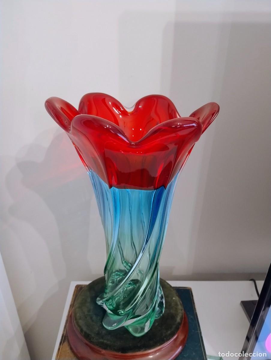 Antig&uuml;edades: JARRON FLORERO MURANO MULTICOLOR &Uacute;NICO - Foto 4