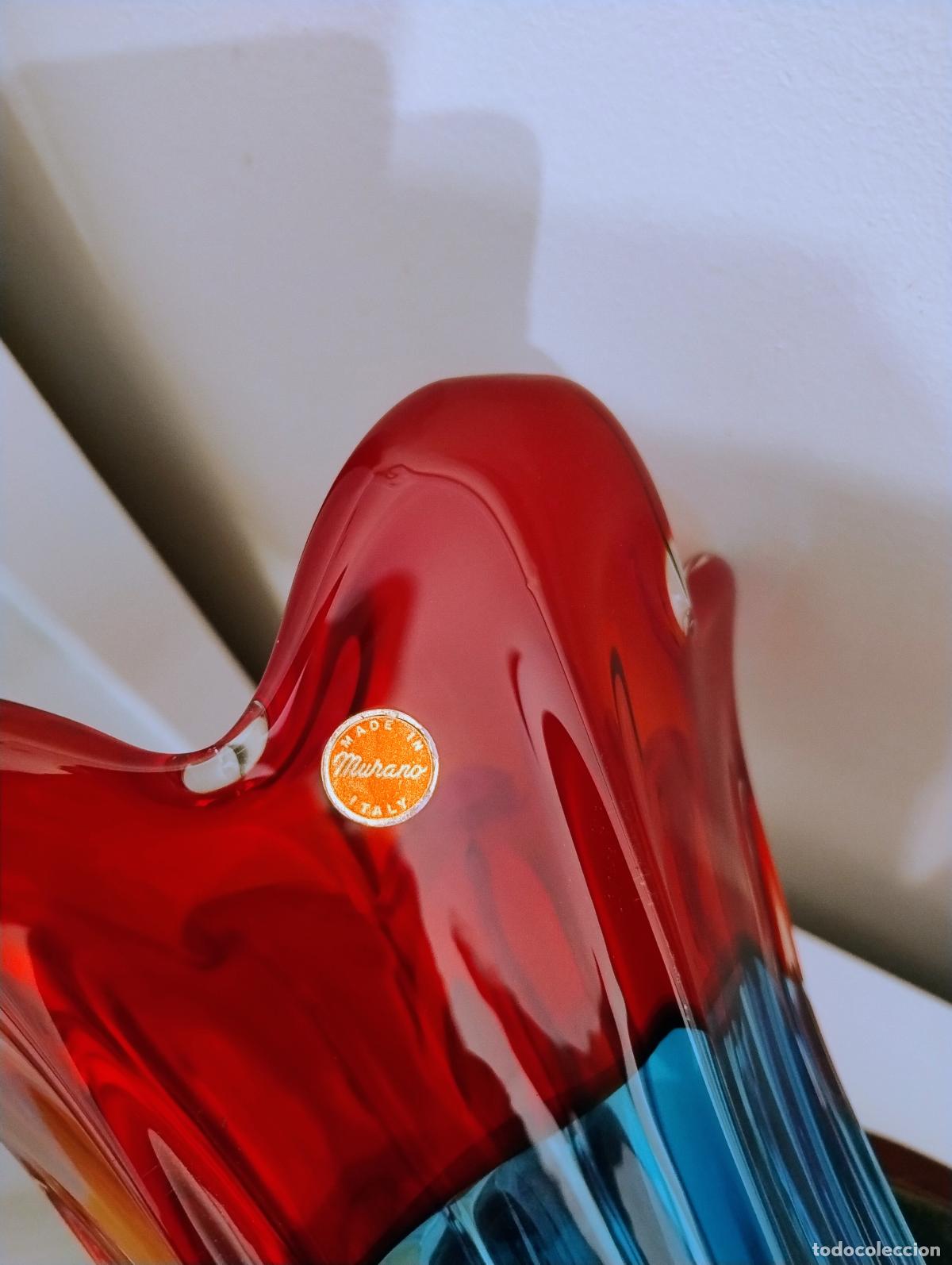 Antig&uuml;edades: JARRON FLORERO MURANO MULTICOLOR &Uacute;NICO - Foto 7