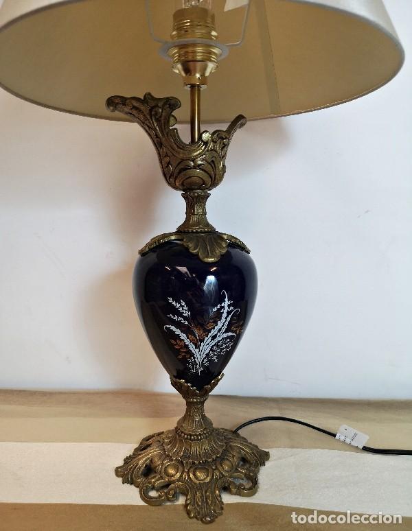 Antig&uuml;edades: L&aacute;mpara de Bronce y Cer&aacute;mica - Foto 2