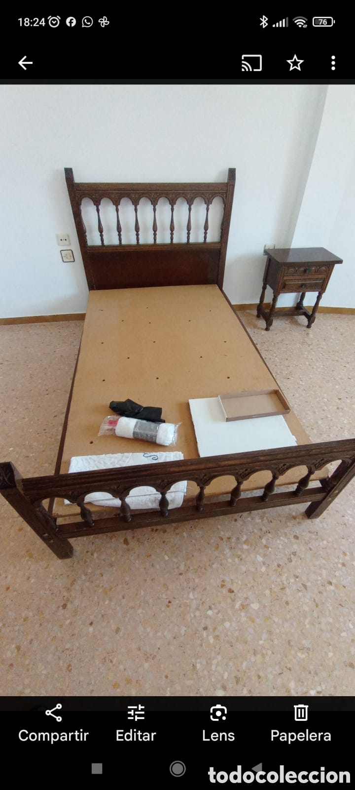 Antig&uuml;edades: Cama antigua madera estilo rustico - Foto 1