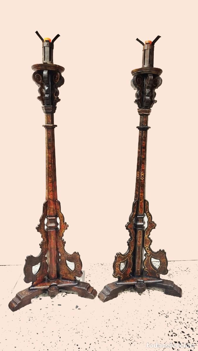 Antig&uuml;edades: PAREJA HACHEROS CASTELLANOS POLICROMADOS SIGLO XIX