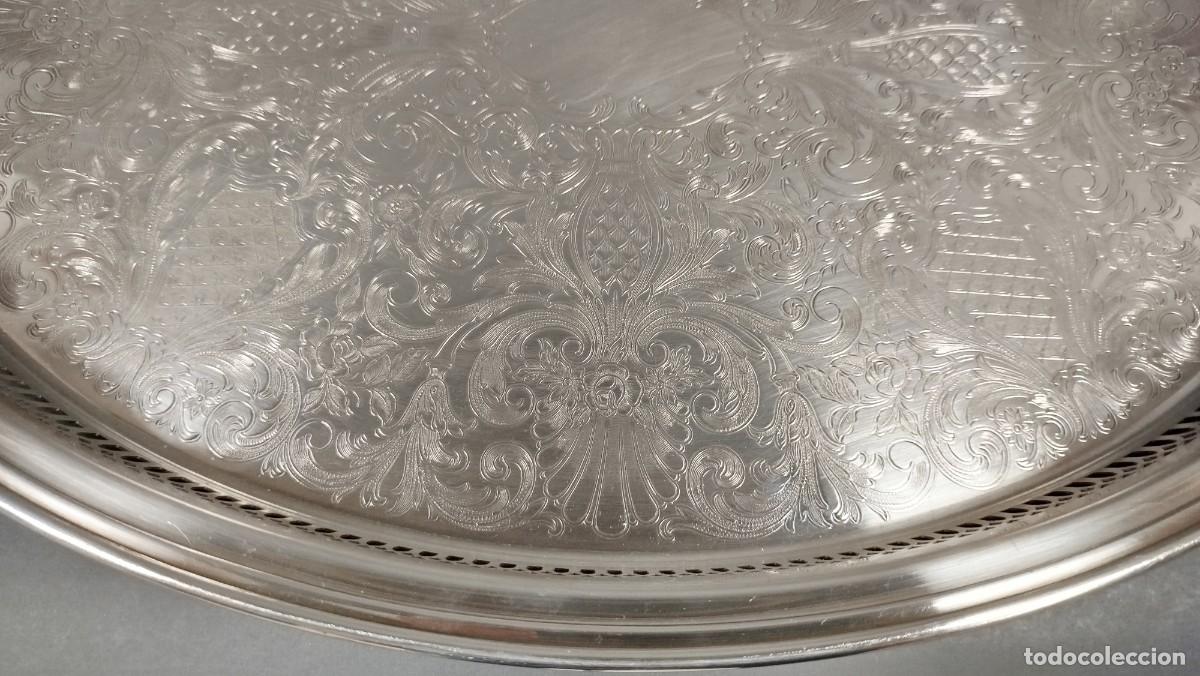 Antig&uuml;edades: BANDEJA OVALADA DE ALPACA MARCA PLAME SPAIN - Foto 5