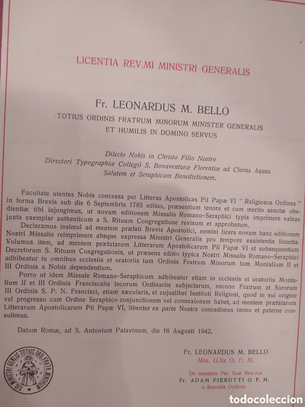 Antig&uuml;edades: Missale Romano-Seraphicum - Foto 12