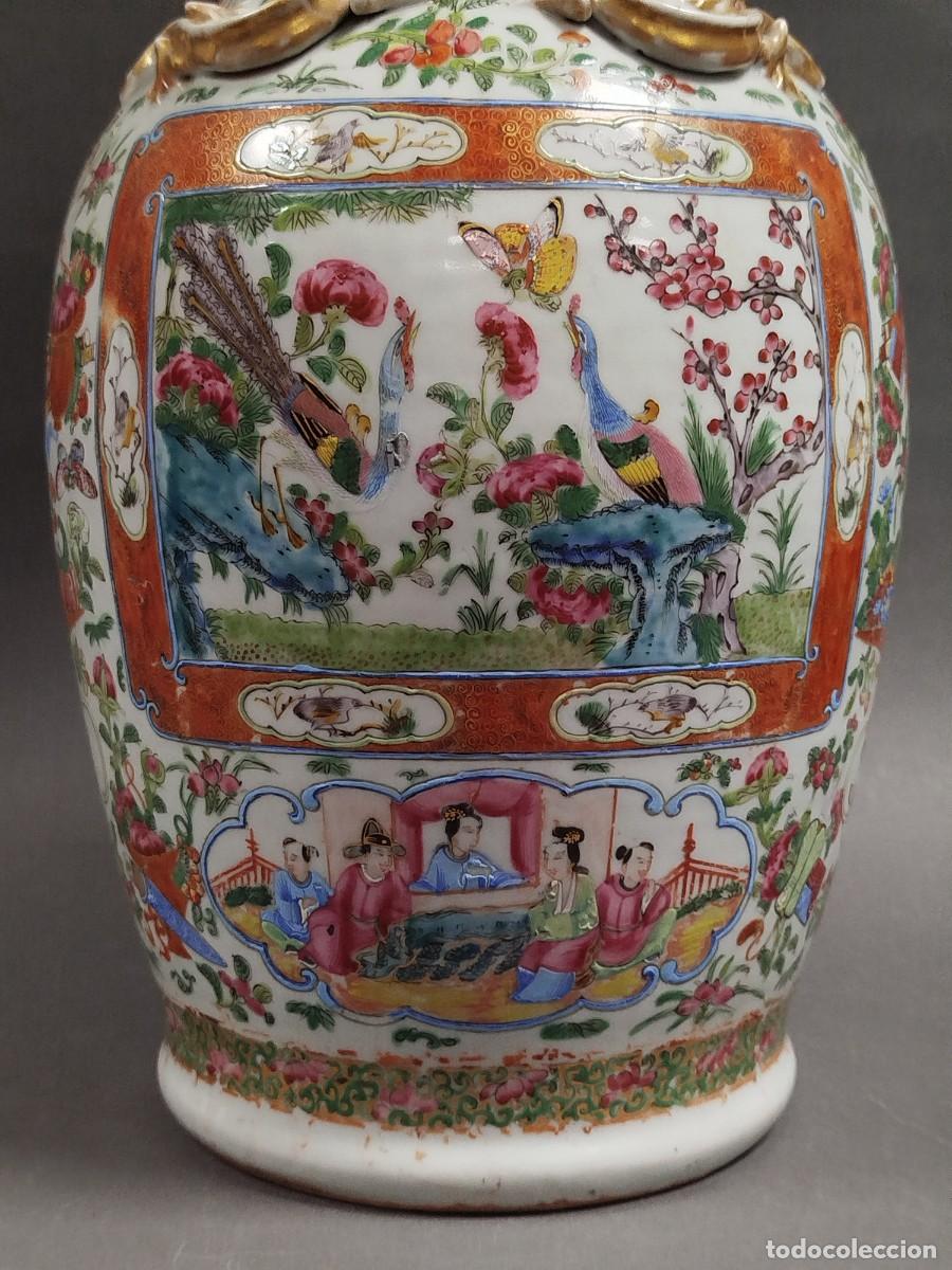 Antig&uuml;edades: PAREJA JARRONES PORCELANA CHINA DE CANT&Oacute;N - Foto 4