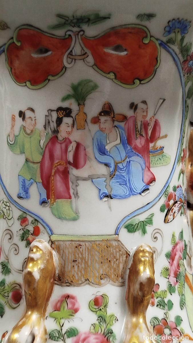 Antig&uuml;edades: PAREJA JARRONES PORCELANA CHINA DE CANT&Oacute;N - Foto 8