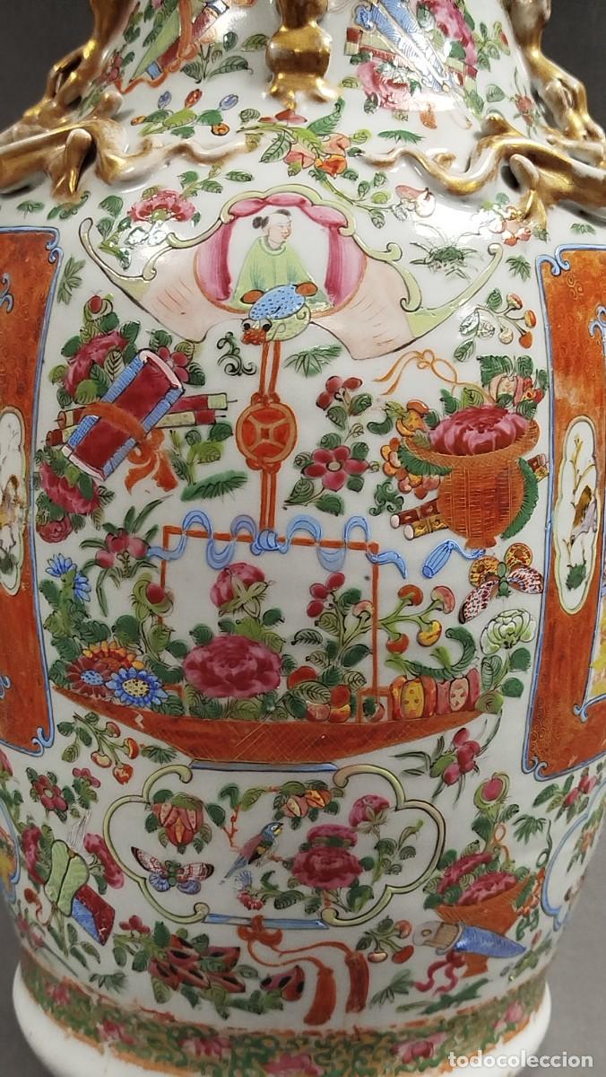 Antig&uuml;edades: PAREJA JARRONES PORCELANA CHINA DE CANT&Oacute;N - Foto 10