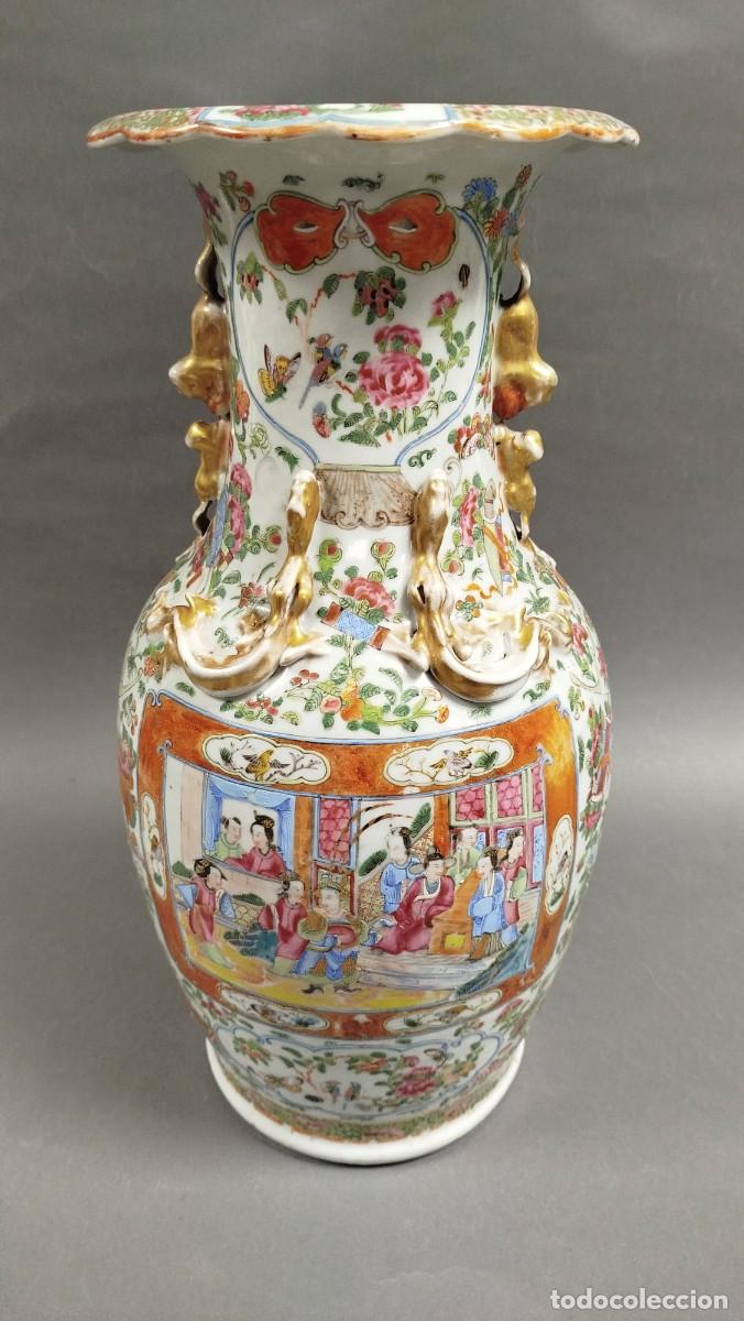Antig&uuml;edades: PAREJA JARRONES PORCELANA CHINA DE CANT&Oacute;N - Foto 11