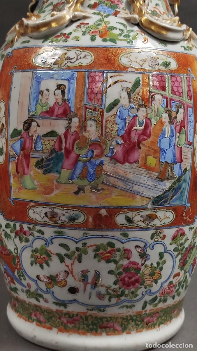 Antig&uuml;edades: PAREJA JARRONES PORCELANA CHINA DE CANT&Oacute;N - Foto 12