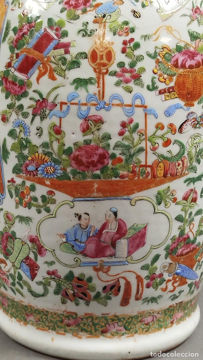 Antig&uuml;edades: PAREJA JARRONES PORCELANA CHINA DE CANT&Oacute;N - Foto 14