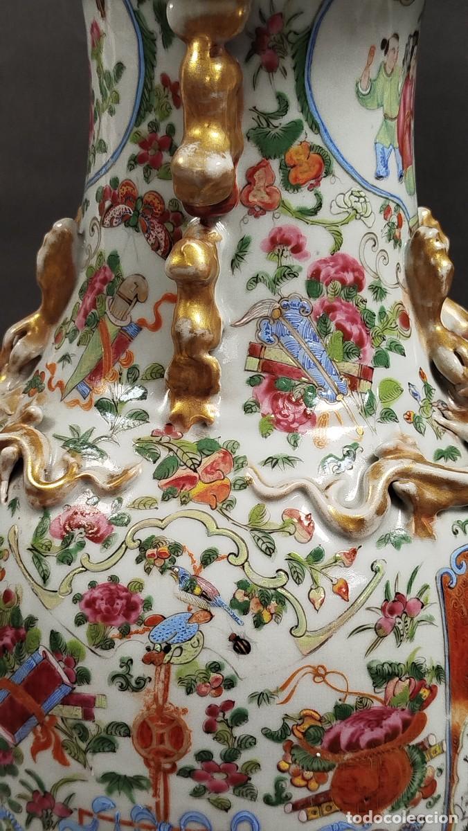 Antig&uuml;edades: PAREJA JARRONES PORCELANA CHINA DE CANT&Oacute;N - Foto 15