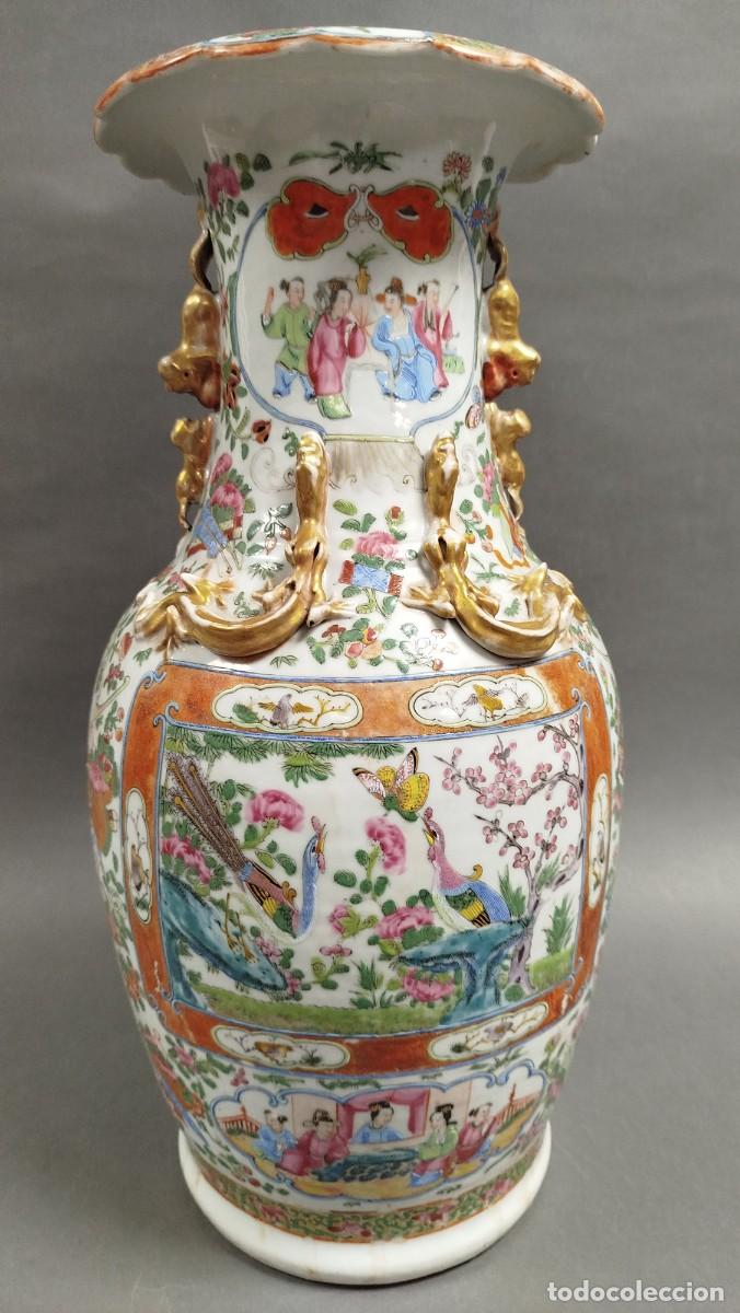 Antig&uuml;edades: PAREJA JARRONES PORCELANA CHINA DE CANT&Oacute;N - Foto 16