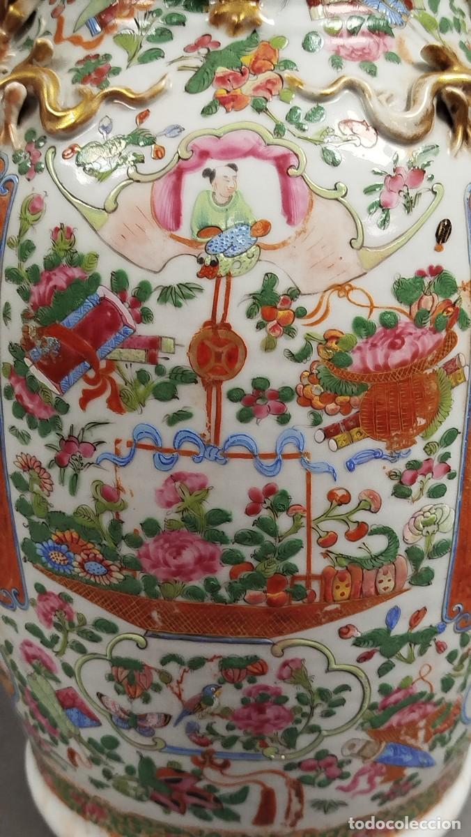 Antig&uuml;edades: PAREJA JARRONES PORCELANA CHINA DE CANT&Oacute;N - Foto 20